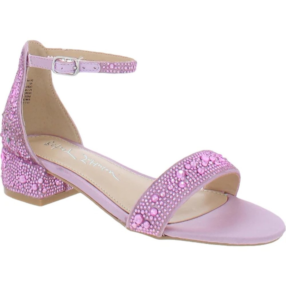 NWT Betsey Johnson Girls Mari Pink Rhinestone Formal Dressy Block Heel  Size 1